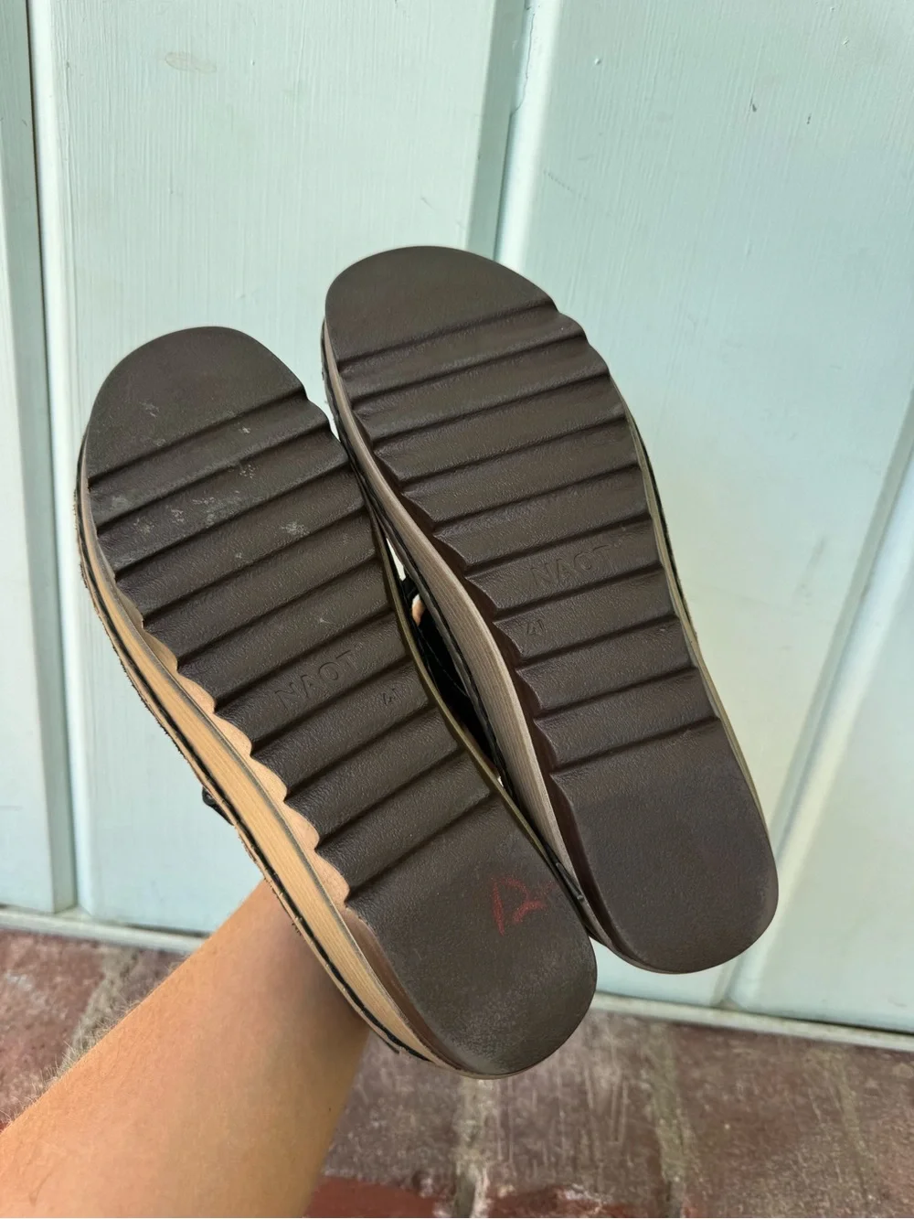 Naot Yarrow Sandals black leather comfort made in Israel 10, 10.5